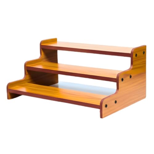 Image of 3-Tier Spice Rack, Wood Step Shelf Countertop Spice Storage Holder, Kitchen Pantry Cabinet Organizer Cupboard for Spice Bottles, Jars, Seasonings, Baking Supplies