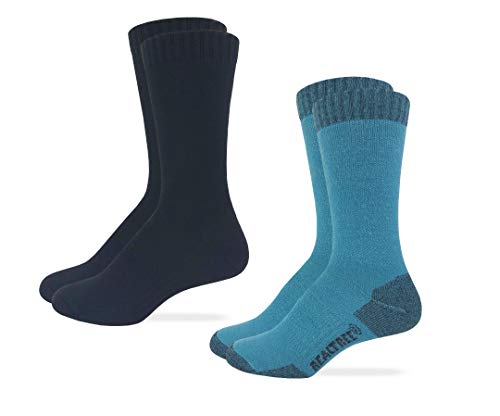 Realtree Womens Merino Wool Full Cushion Crew Socks 2 Pair Pack (Teal, Women's Shoe Size 6-9 - Sock Size Medium)