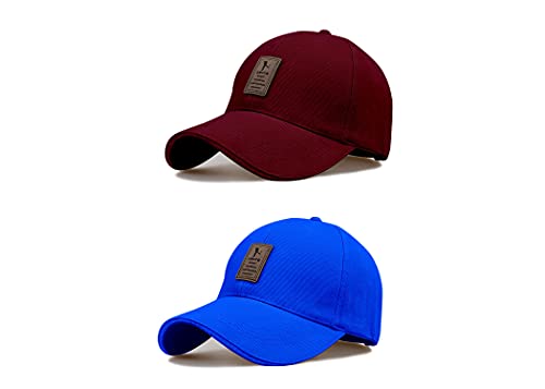 Image of solid plain unisex cotton caps free size adjustable casual look stylish cap