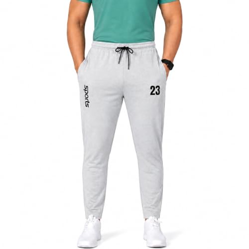 Image of Men's Sports Jogger Track Pants with Drawstring, Light Grey