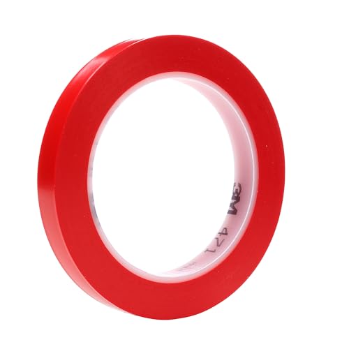Image of 3M Vinyl Tape 471, 3 /8 in x 36 yd, Red, 1 Roll, Red Floor Tape, Paint Alternative for Floor Marking, Social Distancing, Color Coding, Safety Marking