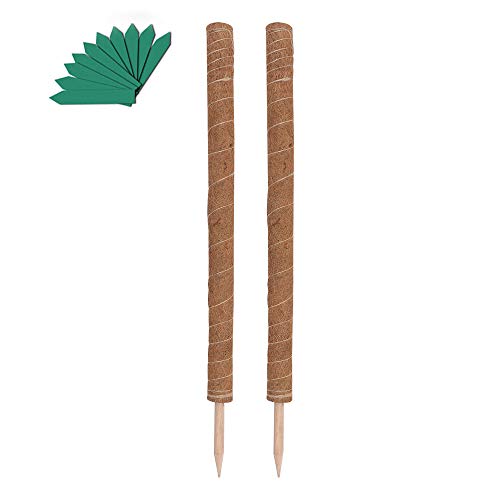 GROWNEER 2 Packs 36 Inches Coir Totem Pole with 15 Pcs Plant Labels