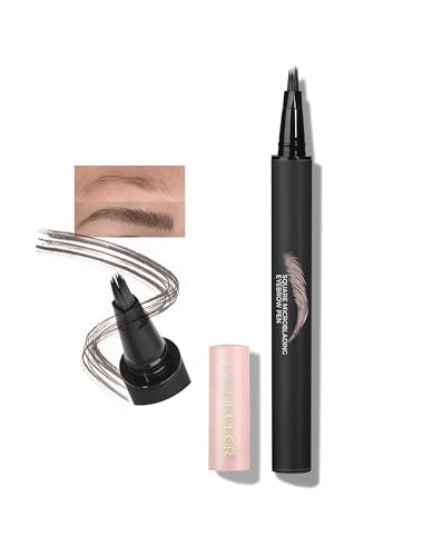 Anglicolor Lápiz Cejas Microblading – Textura Pelo Real, Aplicación Sin Esfuerzo,lapiz de cejas,Impermeable Anti-Manchas,24 h Duración (01 CARAMEL BLONDE)