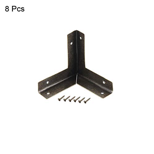 Image of uxcell Metal Box Corner Protectors Edge Guard Protector 33x33x33mm Bronze Tone 8pcs