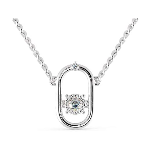 Diamondrensu 0.12 CTW Round Brilliant Cut Colorless Moissanite Pendant Cover