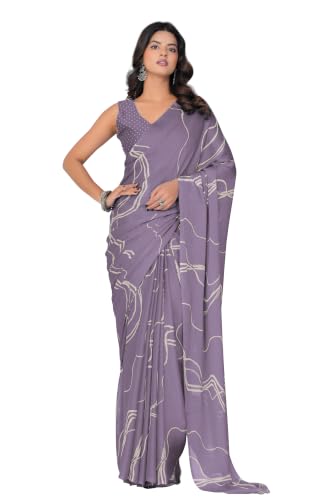 Image of MIRCHI FASHION Women's Ready to Wear 1 Minute Drape Chiffon Printed Saree with Blouse Piece