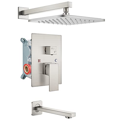 Black Friday ๐ฅ Shower Faucet Set Brushed Nickel 8 Inch Square Showerhead Bathroom Rainfall Shower System Wall Mount SUS304 Stainless Steel Single Function Shower Trim Kit with Rough-in Valve 1 Handle Black Friday ๐ฅ Shower Faucet Set Brushed Nickel 8 Inch Square Showerhead Bathroom Rainfall Shower System Wall Mount SUS304 Stainless Steel Single Function Shower Trim Kit with Rough-in Valve 1 Handle