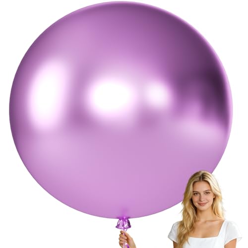 Image of KALOR Metallic Purple Giant 36 Inch 9pcs Large Latex Balloons