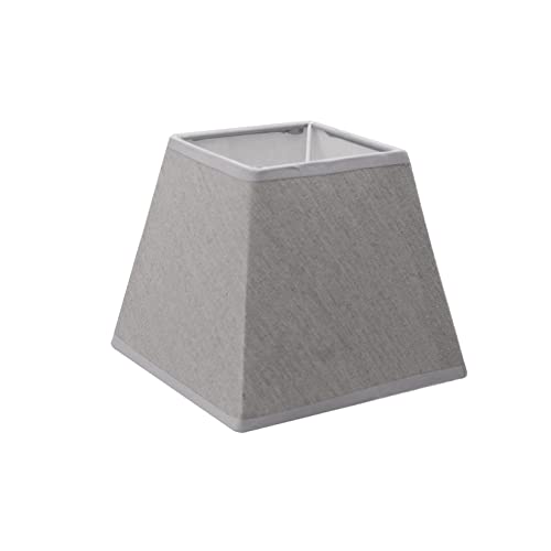 Paralume quadrato in lino, colore grigio, 15,5 x