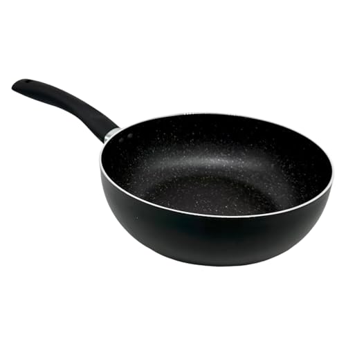 PLUS HOME Sartén Honda Piedra para Inducción Base Reforzada 20-32 cm Alta Resistencia Ideal para Cocinas Intensivas Apta para cocina de inducción, gas y eléctrica
