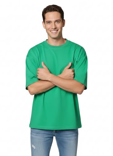 Image of Besick Oversized Plain Cotton Drop Shoulder Baggy fit Tshirt for Men