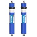 Vegebe 50 GPD RO Membrane Filter 12"x1.8" Reverse Osmosis Membrane Element Replacement Fits Under Sink RO Drinking Water Filter Filtration Purifier System, 2 Pack