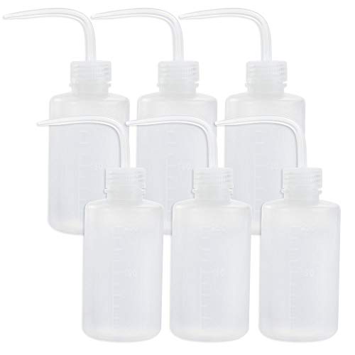 Safety Wash Bottle Squeeze Bottle LDPE with Narrow Mouth 250ml/8.5oz, Pack of 6 by DEPEPE