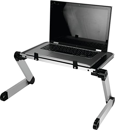 Slide Portable Metal Laptop Stand For Desk | Lap Desk W. Adjustable Height & Angle Control | Work From Home Essentials - Keyboard Stand & Laptop Stand For Bed | Computer Table, Couch Desk & Bed Table #TOP19
