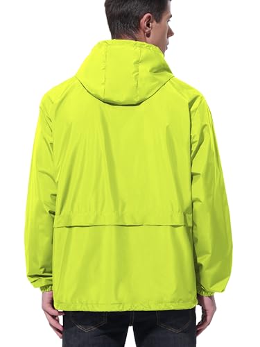 Image of UIQUR Mens Rain Jacket Raincoat Windbreaker Running Waterproof Lightweight Packable with Hood Travel Hiking Cycling