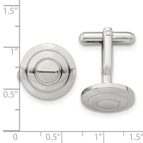 Mancuernillas de acero inoxidable pulido 15x15mm para hombre miniatura 2