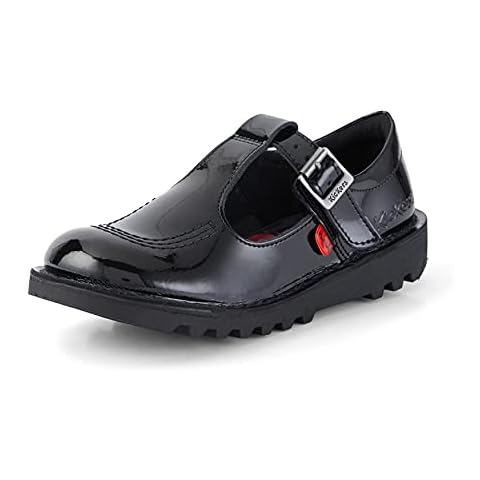 Kickers Girl's Patent Black Mary Jane Shoes Cover