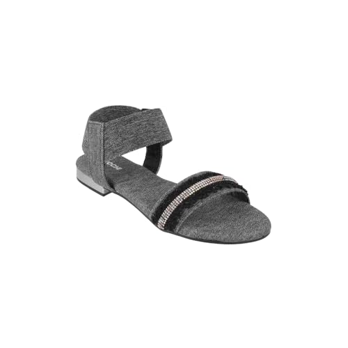 Image of Mochi Women Denim Beaded Slingback Casual Sandals