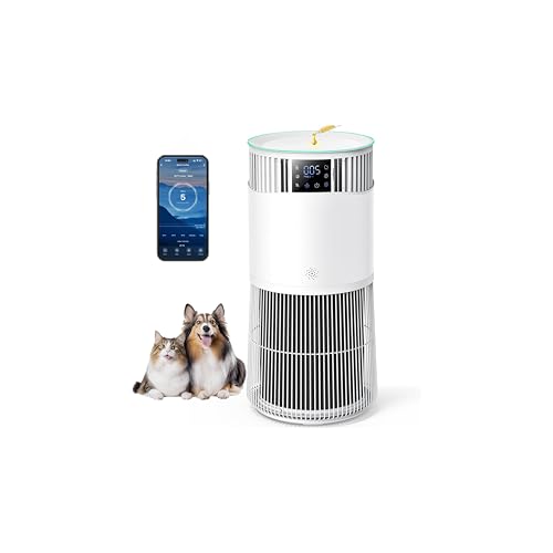 P2 Purificatore d'Aria Smart per Animali Domestici con Filtro HEPA, Depuratore con APP, Rimuove 99,98% di Allergeni Fumo Polvere Polline di Pet Odore, Vento Forte, Modalità di Sonno per CADR 463 m³/h