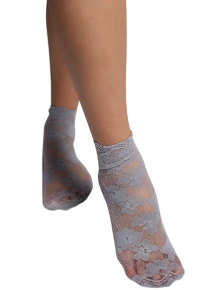 wklouyhe Women's Floral Lace Fishnet Ankle Socks Cotton Hollow Out Dress Sock_(Pack Of 01,Free Size)-picture-35