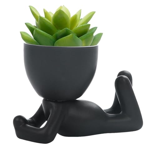 Pot de fleurs en céramique avec drainage aux finitions sculpturales pour décoration chic
