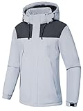 Pdbokew Women's Skiing Jackets Fleece Lining Insulated Jacket Illusion Blue Large