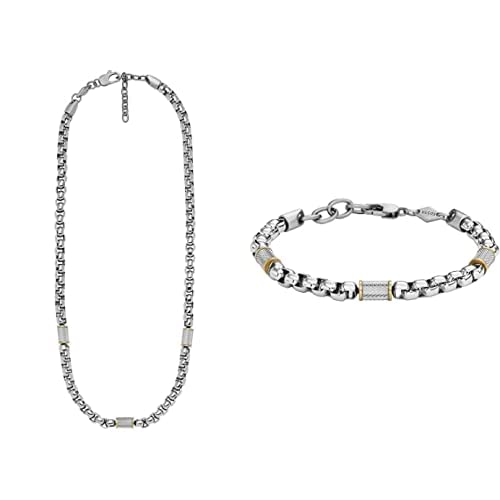 Collier homme Fossil classique JF04145998 le bijou durable pour homme qui ne ternit jamais