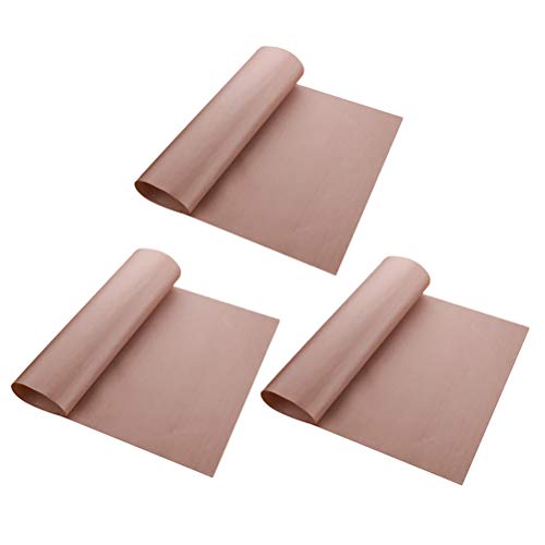 TOYANDONA 3pcs Tapis de Cuisson au Four Anti-adhésifs en Fibre de Verre rôti Feuilles de rôti réutilisables pour Barbecue Grill Cuisson Cuisson (Brun) 60x40cm