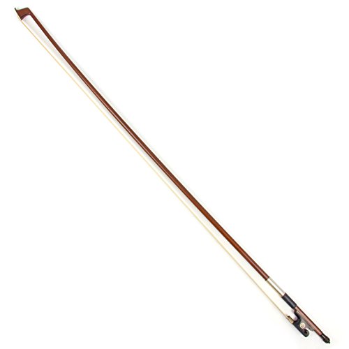 Image of Kmise Violin Bow 4 /4 Sandalwood Bows for Fiddle Octagonal Round Stick with Mongolian Horse Hair Ox Horn Frog Silver Wire Winding for Beginners and Advanced Players