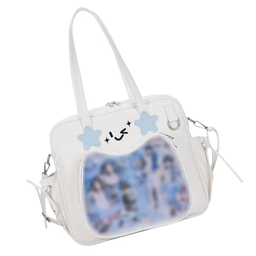 Itabag sac à bandoulière en cuir synthétique avec fenêtre transparente pour écolière japonaise