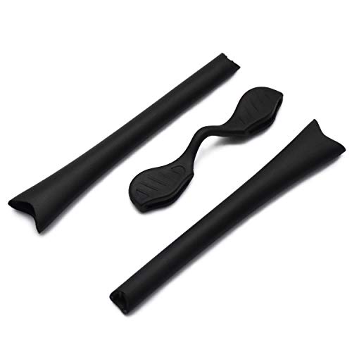 SOODASE Negro Kit de goma de silicona Earsocks de repuesto Para Oakley Radar Series Gafas de sol