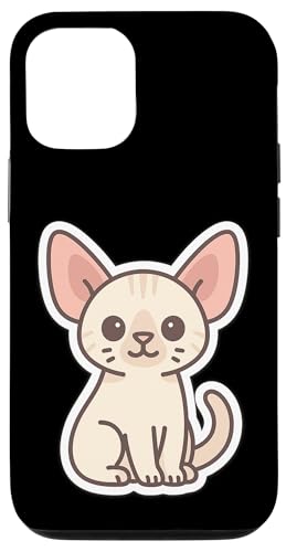 スフィンクス カワイイ猫 絵描き.かわいい動物作品 スマホケース iPhone 12/12 Pro 用