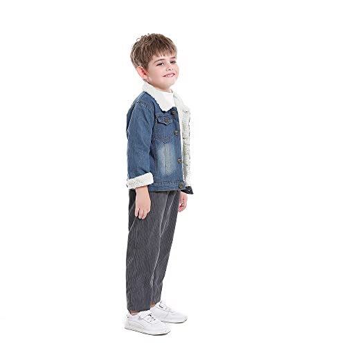 Baby Denim Jacket Thick Warm Fleece Lined Jean Outwear Boys Girls Tie Dye Winter Coat3
