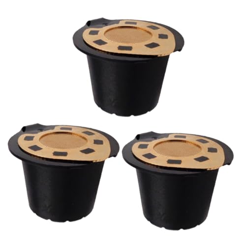 Mobestech 3pcs Reusable Coffee Capsule Filter Gold Plated Coffee Tools for Machines Compatible Gran Models Capacity Refillable Design for Better Brews