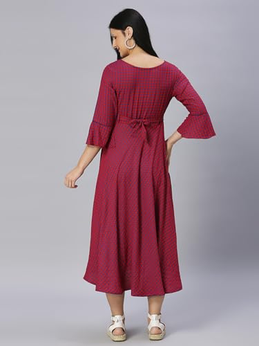 Image of DUMMY SHAPE Feeding Kurtis for Women Cotton Blend | Floral Pregnancy Flare Kurta with Dual Nursing Zippers to Pre & Post Partum | Maternity Dresses | Gifts for Pregnant Woman