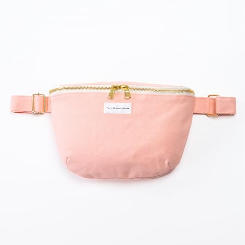 Image of The Peacock Crew Canvas Crossbody Sling Bag for Men & Women - Adjustable Strap, Dual Zippers Left /Right Handed, Secure Everyday Travel Fanny Pack Shoulder Pouch, Nomad Blush Pink, 11.8 x 7.5 x 3.15