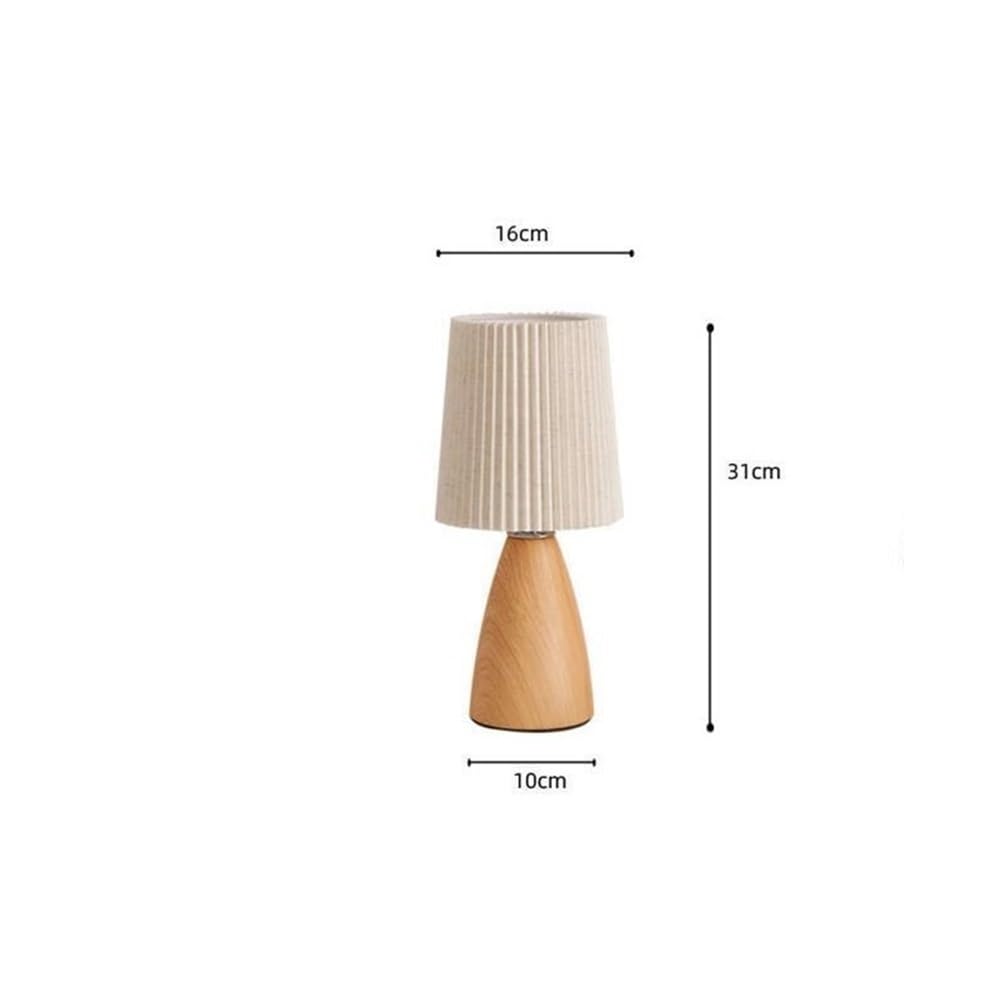 Lampy stołowe Lampa stołowa z plisowanym kloszem, zabytkowa ceramiczna lampka nocna do gabinetu(Natural)
