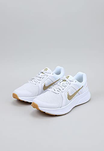 Nike Women's W Run Swift 2 Shoe, Platinum Tint MTLC Gold Star White Gum Lt Brown, 7.5