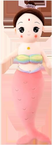 Image of Tickles Mermaid Doll Soft Stuffed Plush Sleeping Clip Leg Pillow for Kids Boys & Girls Birthday Gift (Color: Pink Size: 60 cm)