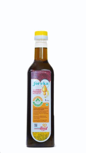 Image of Foreka Cold Pressed Mustard Oil - Unrefined Oil For Cooking - Chemical-free and 100% Natural (1 Litre (Pack of 1), Black Mustard)