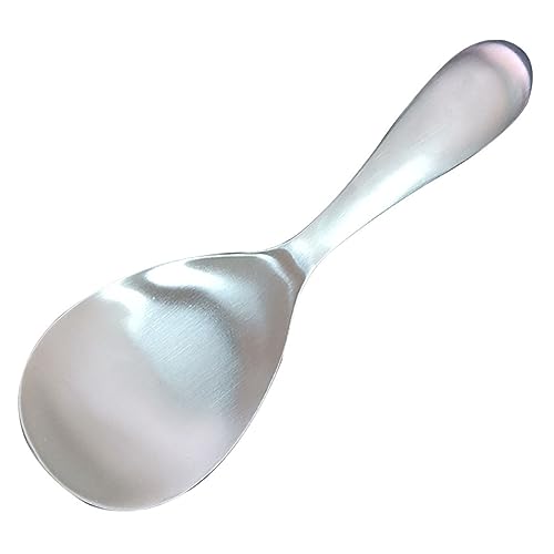 GRIRIW Stainless Steel Rice Spoon Wear Resistant Kitchen Accessory with Ergonomic Handle Easy to Clean for Serving Rice and Other Delicacies for Home and Buffet Use