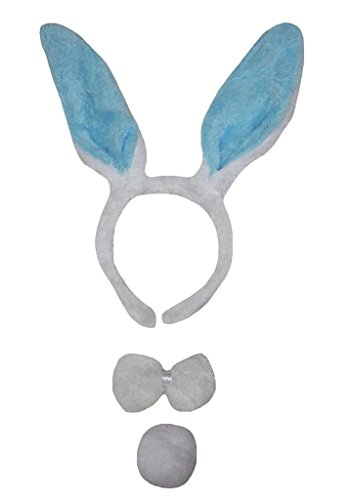 Petitebelle Traje de cola diadema Bowtie para Adultos Un tamaño conejito azul