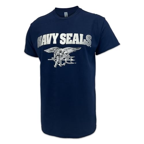 Armed Forces Gear Navy Seals Silver T-Shirt (Navy)