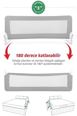 Resim babydoor Bebek Güvenlik Yatak Bariyeri 150 cm Gri 