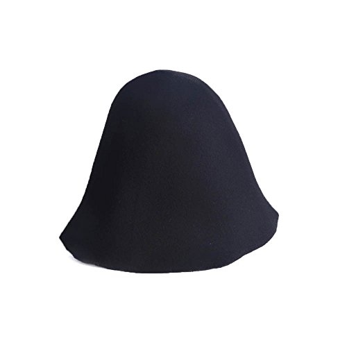 Wool Felt Cone Cloche Hood Millinery Hats Fascinators Block Base Body B107 (#12 Black)