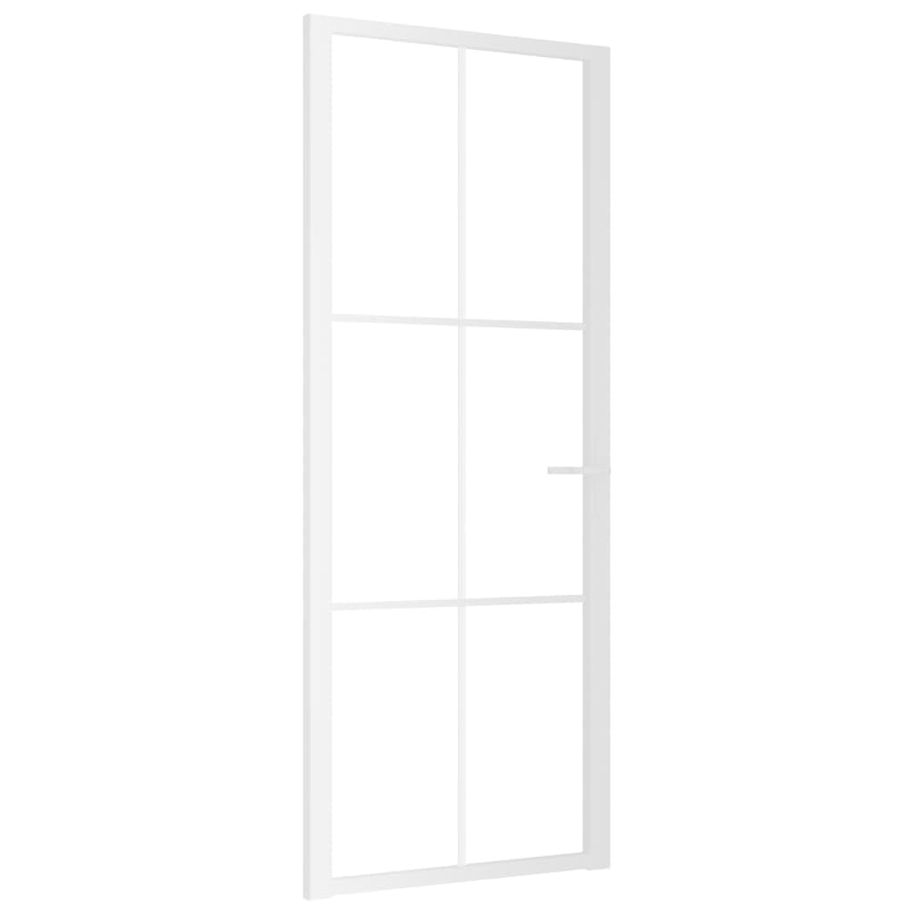 Toshilian Puerta Interior Cristal Puerta Puerta Cristal para Cocina Cuarto de Baño Blanco, 83x201,5 cm, Vidrio ESG y Aluminio