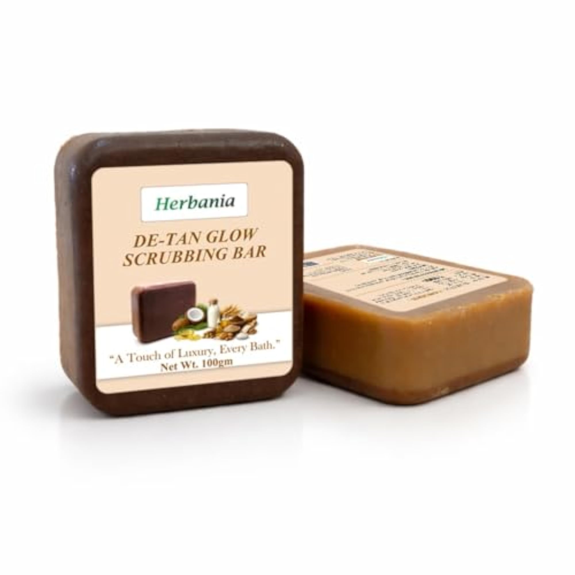 De-Tan Glow Scrub Soap, Exfoliating Bar for Tan Removal