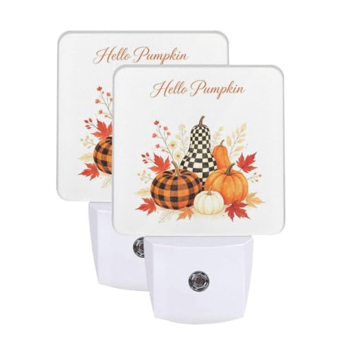 Image of Thanksgiving Pumpkin Basket LED Plug-in Night Lamp 2 Piece Set for Bedroom