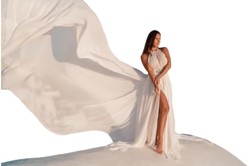 Robe volante pour femme blanche sans manches avec taille élastique intégrée