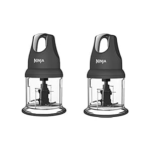 Ninja Food Chopper Express Chop with 200-Watt, 16-Ounce Bowl for Mincing, Chopping, Grinding, Blending and Meal Prep (NJ110GR) (Gray pack of 2)